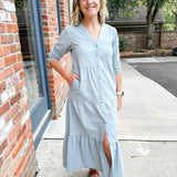 Button Front Tiered Dress