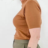 Elbow Sleeve Mock Neck