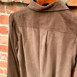 Brushed Corduroy Button-Up Blouse