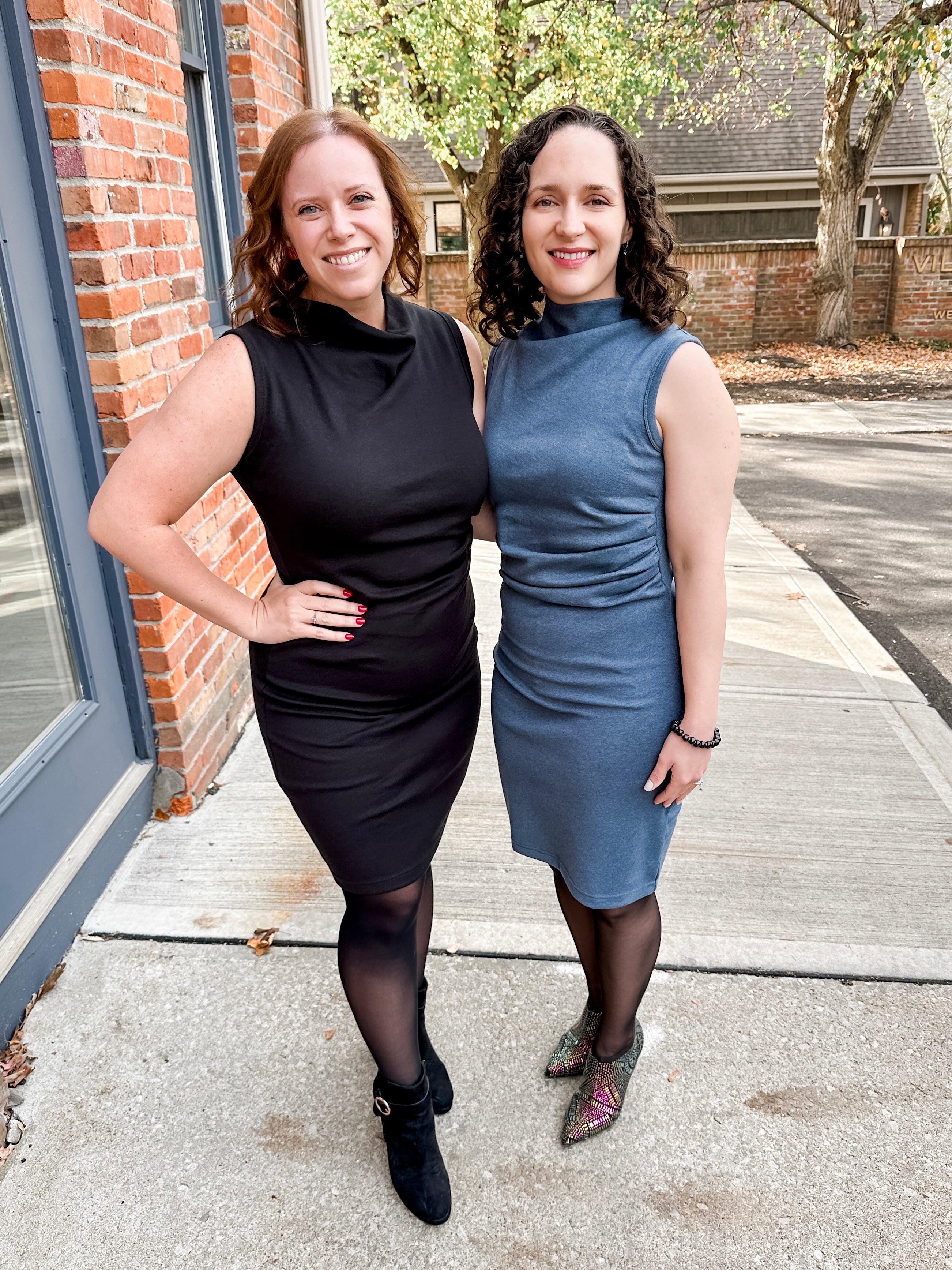 Soho Dress – Chic & Versatile Women’s Dress – Flattering Ruched Waist for All Sizes and Body Types – Short Draped Cowl Mock Neckline for a Sophisticated Look – Made from Soft Surplus 100% Cotton Knit 1x1 Fabric – Medium Weight with Light Stretch for Smooth, Comfortable Wear – Sleeveless Design with Cuff Trim – Tidy Back Zipper for Easy Styling – Available in 4 Colors: black, Sizes XS-3X – Perfect to Pair with a Cardigan, Sherpa Jacket, or Knit Blazer – effortless and stylish.