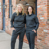 Ponte II Long Sleeve Mock Neck with Cuff and Pant - Charcoal