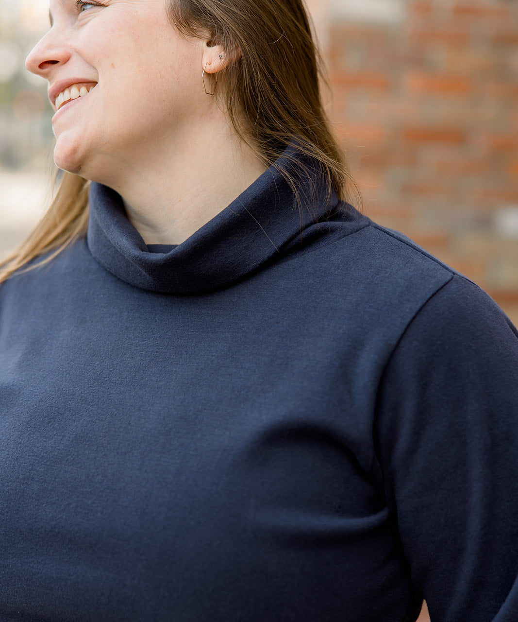 Ponte II Long Sleeve Mock Neck with Cuff and Pant - Navy