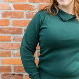 Button Mock Neck Pull-Over