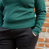 Ponte II Long Sleeve Mock Neck with Cuff and Pant - Black