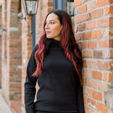 Ponte II Long Sleeve Mock Neck with Cuff and Pant - Black