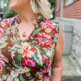 Band Collar Maxi Dress