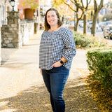 Long Sleeve Woven Square Neck Top