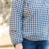 Long Sleeve Woven Square Neck Top