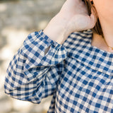 Long Sleeve Woven Square Neck Top