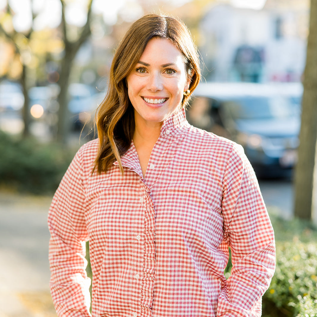 Ruffle Button-Front Blouse