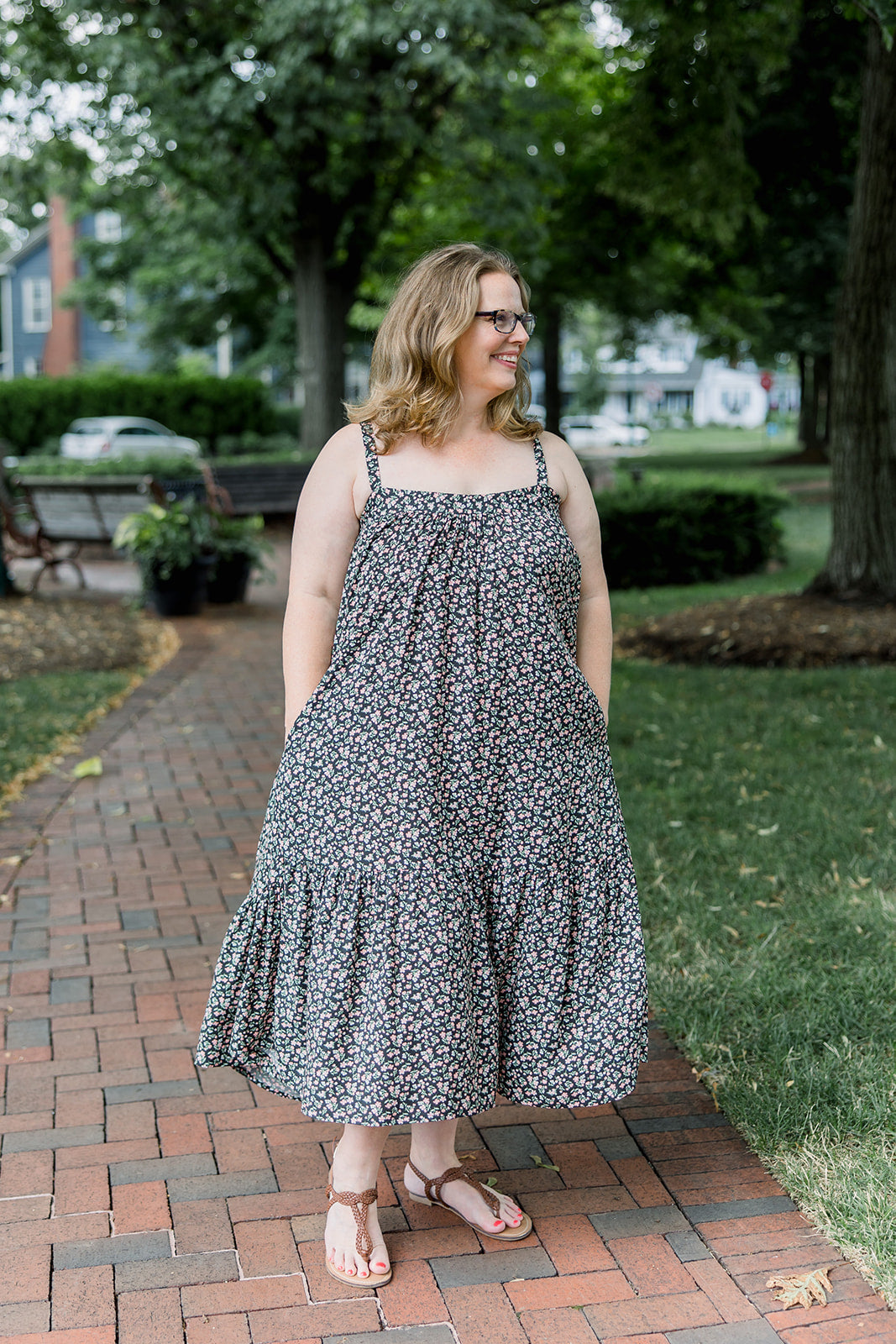 Tiered Maxi Dress - Black Floral