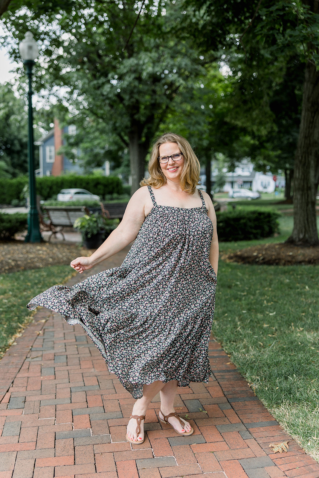 Tiered Maxi Dress - Black Floral