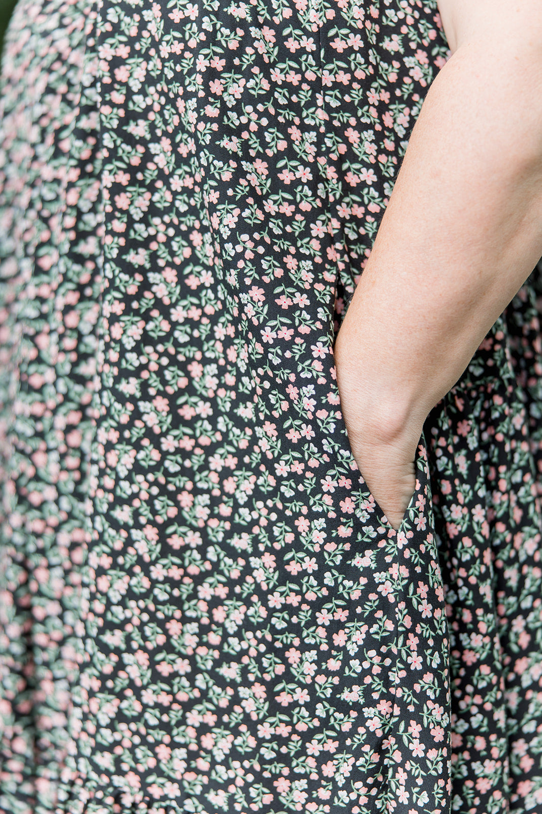 Tiered Maxi Dress - Black Floral