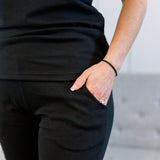 Ponte Sleeveless Mock Neck and Pant- Black