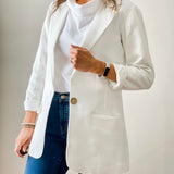 Woven Blazer - Soft White
