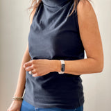 Sleeveless Mock Neck - Black