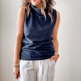 Sleeveless Mock Neck - Black