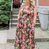 Band Collar Maxi Dress